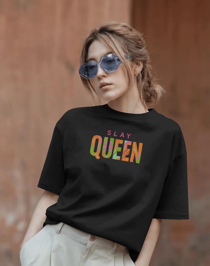 SLAY QUEEN Oversized T-Shirt – Premium Cotton