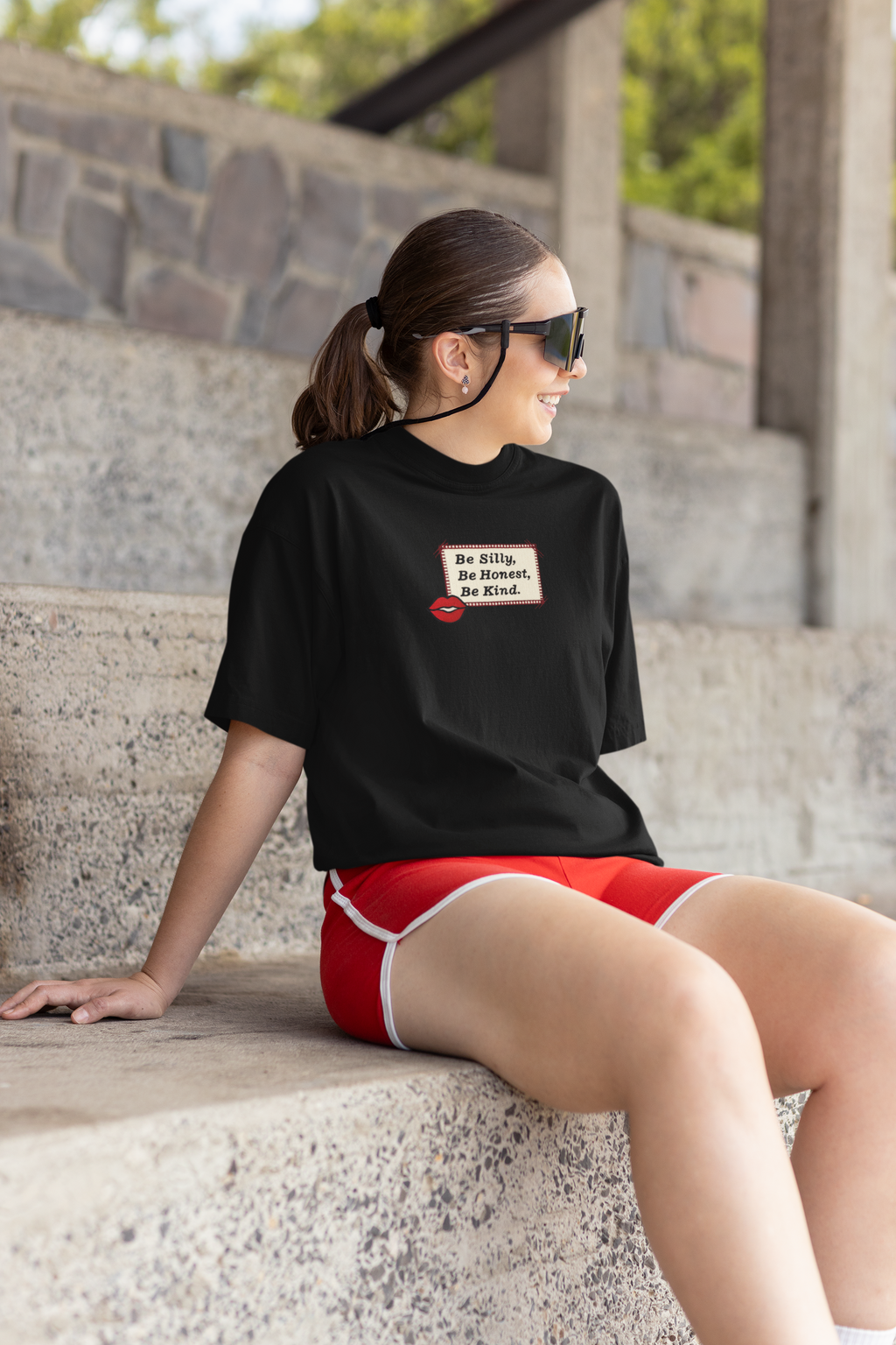 "Be Silly, Be Honest, Be Kind" Oversized Tee | Premium Black Streetwear